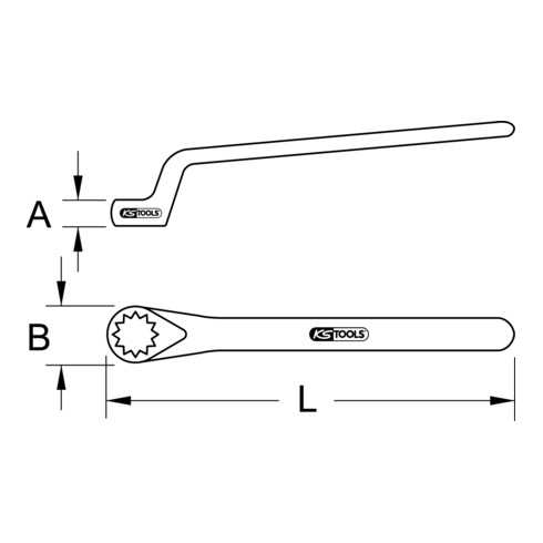KS Tools ringsleutel met beschermende isolatie, gekarteld , 3/4"