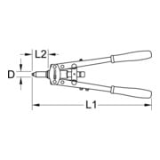 KS Tools Rivettatrice manuale a braccio lunga, 410mm-4