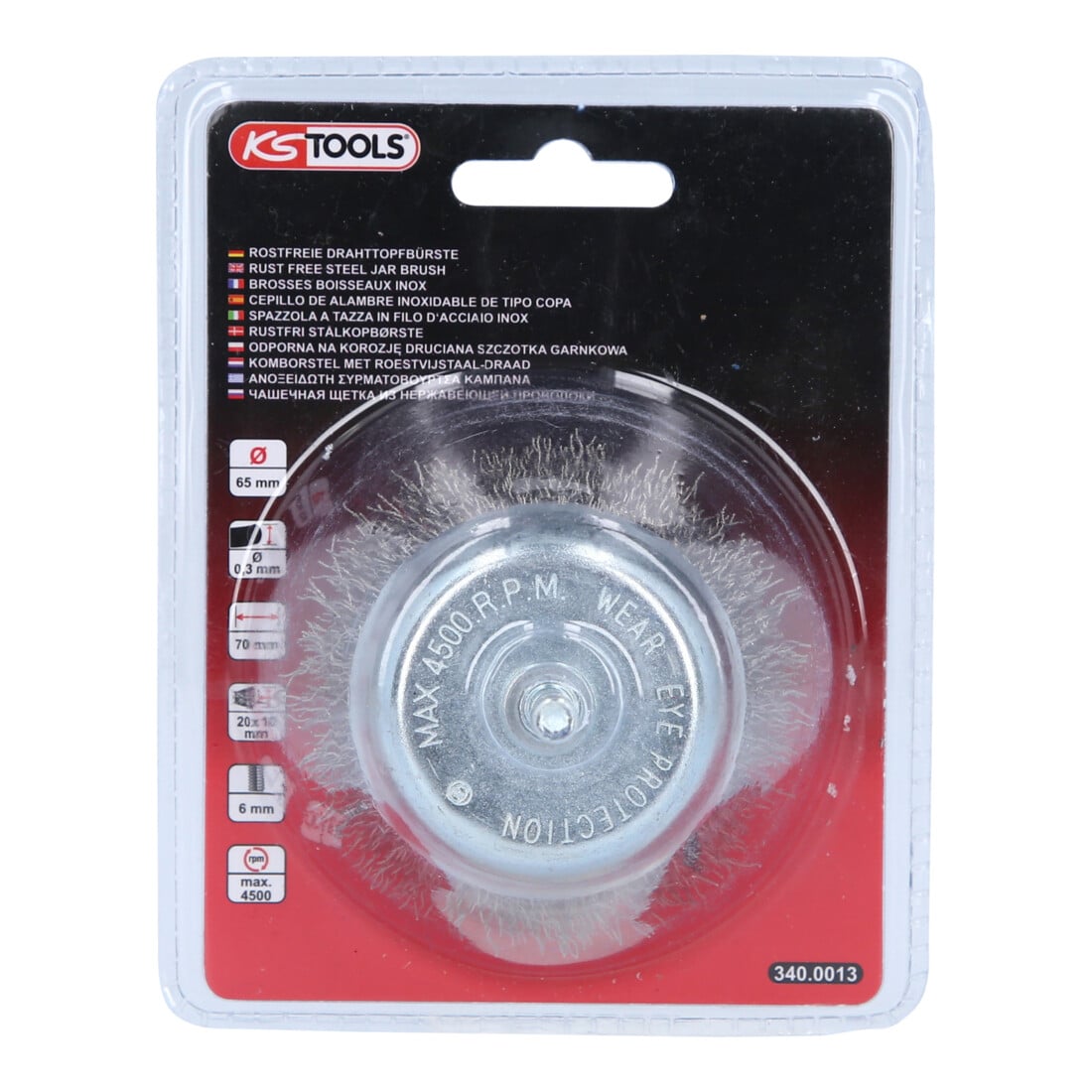 KS Tools roestvrij draadborstel 0.3mm
