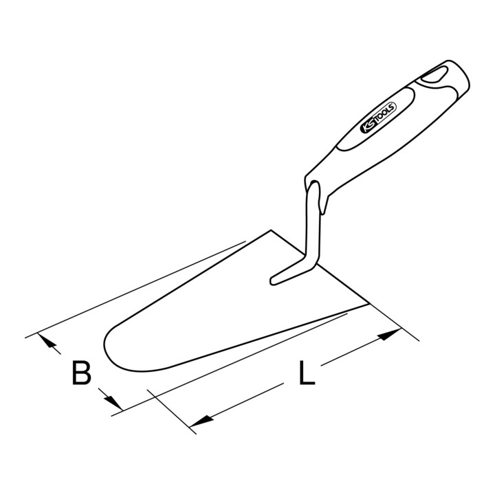 KS Tools roestvrijstalen plakspaan, rond, 200mm