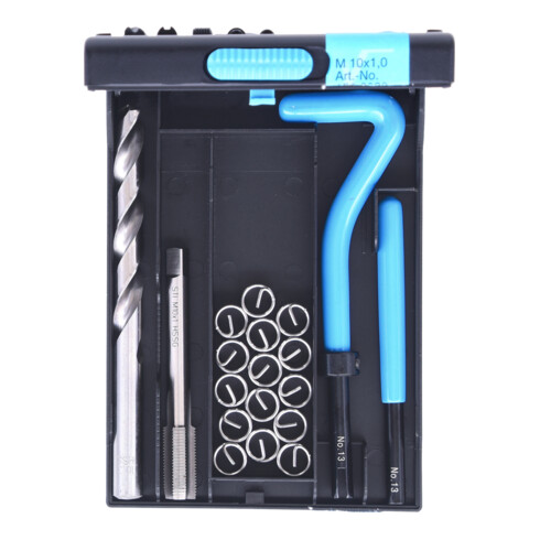 KS Tools roestvrijstalen schroefdraad reparatieset M10x1.0x14mm, 19 stuks