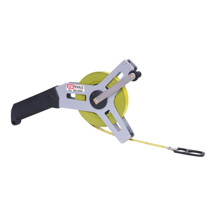 KS Tools rolmaat met geel stalen meetlint, 30m