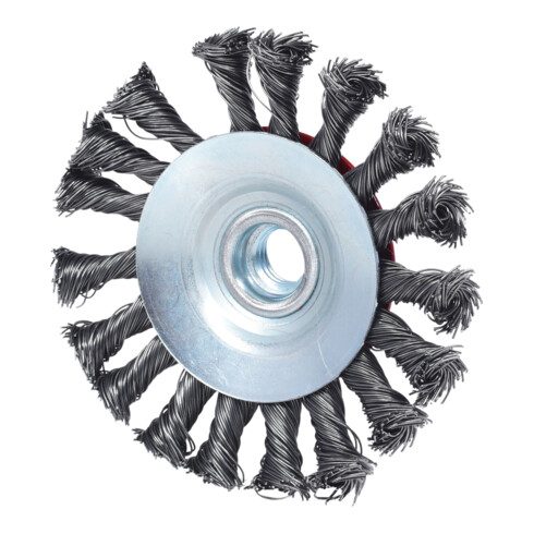 KS Tools Rostfreie Kegelform-Stahldrahtrundbürste, 0,5mm, Ø 100mm