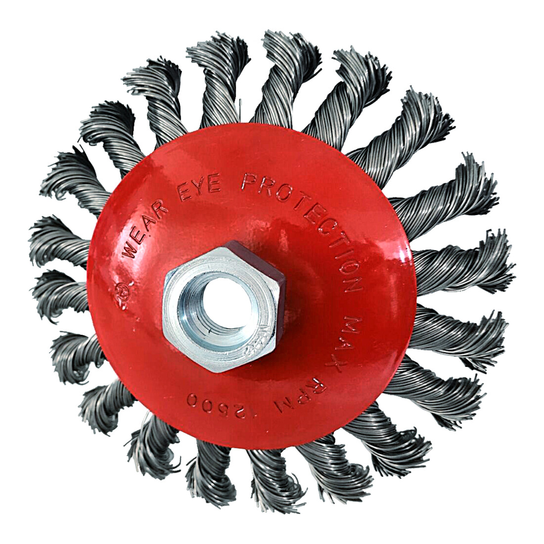 KS Tools Rostfreie Kegelform-Stahldrahtrundbürste, 0,5mm, Ø 115mm