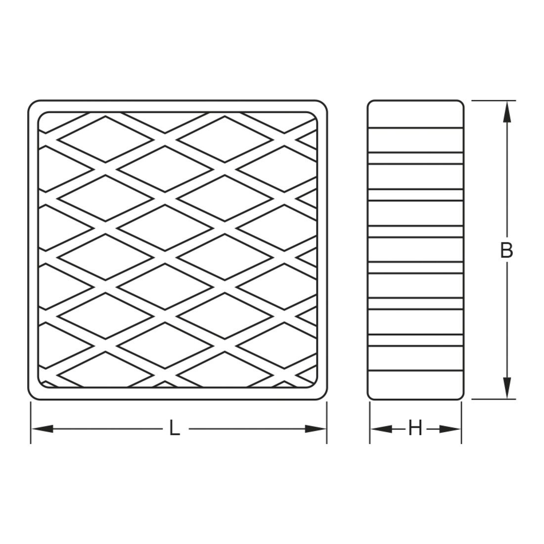 KS Tools Rubberonderlegger 08 voor hefbruggen, 116,5 x 116,5 x 36,5 mm