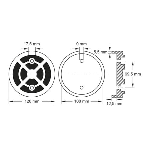 KS Tools Rubberschotel 07 voor Launch / Twin Busch / RP Tools hefbruggen Ø 120 mm
