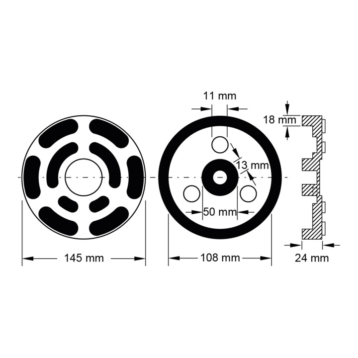 KS Tools Rubberschotel 17 voor Ravaglioli / OMCN hefbruggen, Ø 145 mm