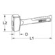 KS Tools RVS hamer met glasvezel handvat, 900g
