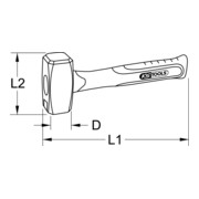KS Tools RVS hamer met glasvezel handvat-3