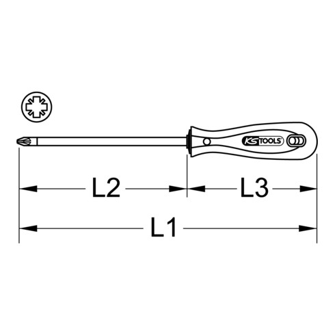 KS Tools RVS schroevendraaier, POZIDRIV