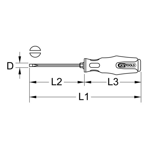 KS Tools RVS schroevendraaier gleuf