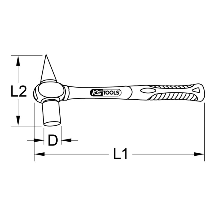 KS Tools RVS testhamer, 500 g
