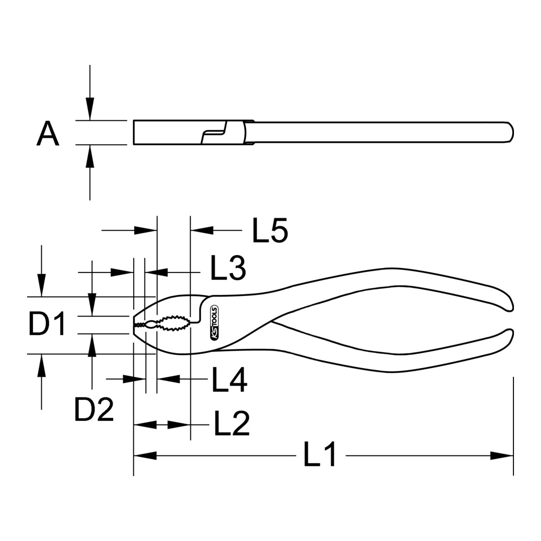 KS Tools RVS universele tang, 200mm