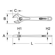 KS Tools RVS verstelbare rolvorksleutel, 8".-4