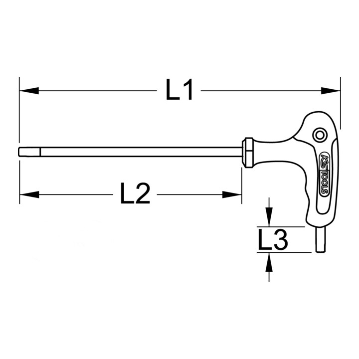 KS Tools RVS vierkante steel, 1/4"