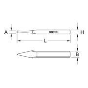 KS Tools Scalpello a croce, ovale piatto