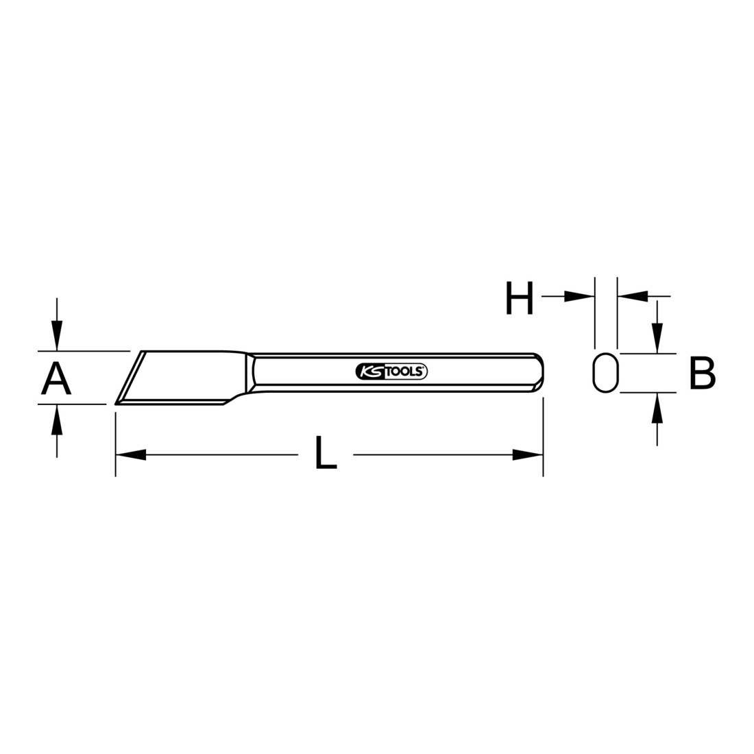 KS Tools Scalpello da taglio per carrozzeria, 250mm