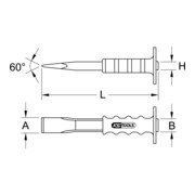 KS Tools Scalpello extrapiatto con impugnatura di protezione, 230mm