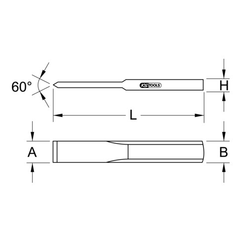 KS Tools Scalpello per giunti, ovale piatto