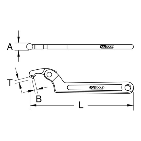 KS Tools scharnier haaksleutel met pen
