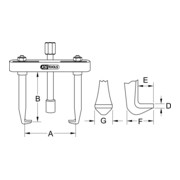 KS Tools Scheibenwischarm-Abzieher 2armig,20-60mm-5