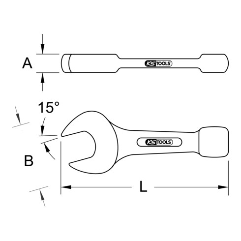 KS Tools Schlag-Maulschlüssel, 80mm