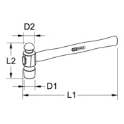KS Tools Schlosserhammer, englische Form