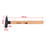 KS Tools Schlosserhammer mit Hickorystiel-2