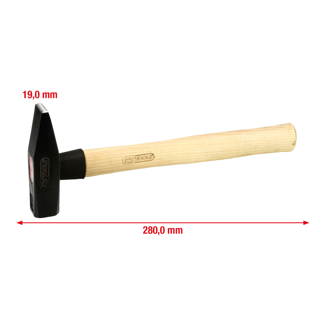 KS Tools Schlosserhammer mit Hickorystiel