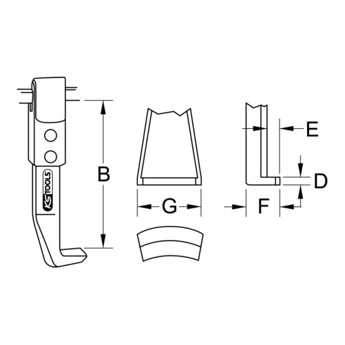 KS Tools Schnellspann-Abzieherhaken, lange Ausführung, 325mm, D=5mm