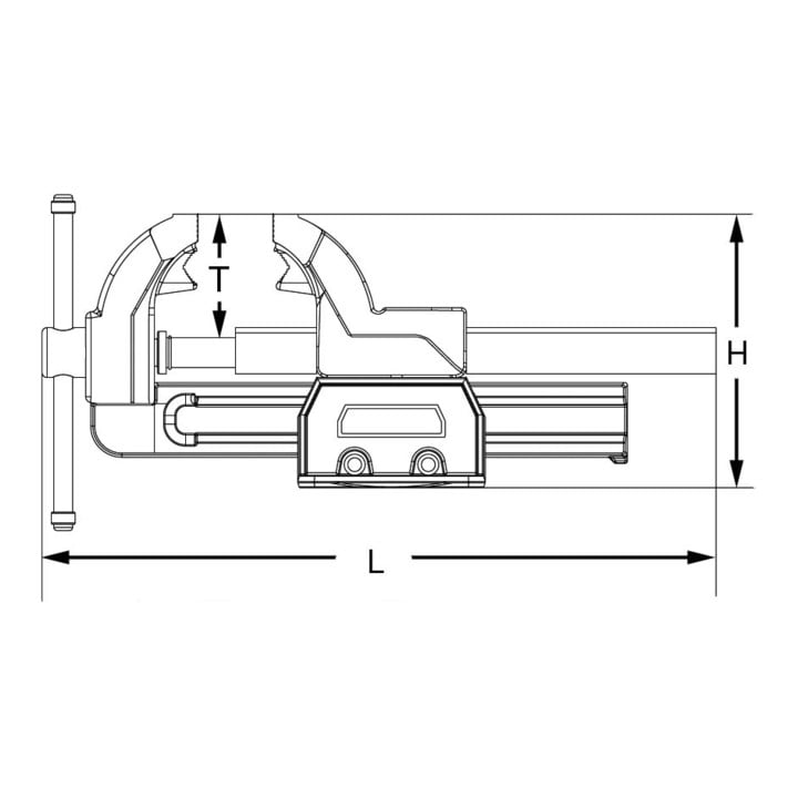 KS Tools Schraubstock ohne Rundteller, 125 mm
