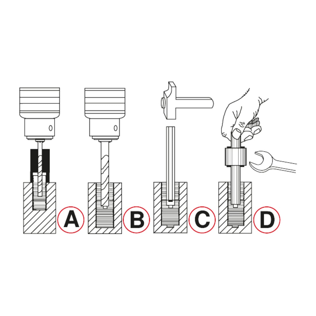 KS Tools schroefdraadafnameset, 25-delig.
