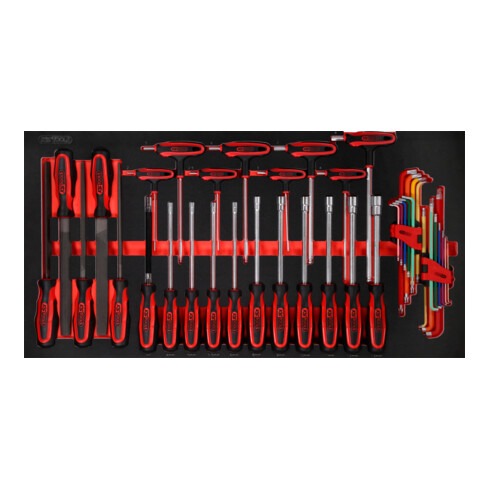 KS Tools schroevendraaier/ en vijlenset in schuimrubberen inleg, 42 st.