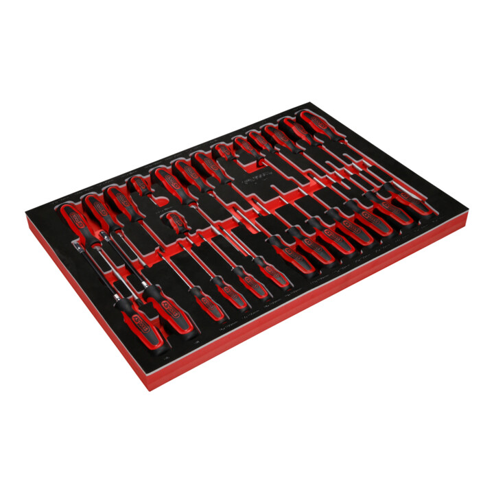 KS Tools Schroevendraaierset in schuimrubberen inleg, 27 st.