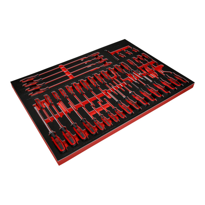 KS Tools schroevendraaierset in schuimrubberen inleg, 46 st.