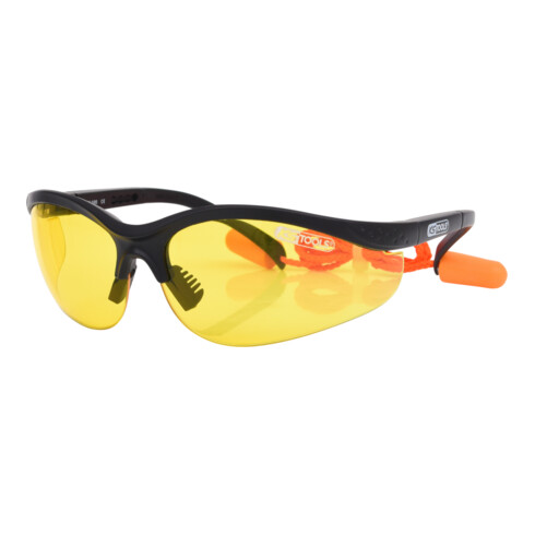 KS Tools Schutzbrille-gelb, mit Ohrstöpsel