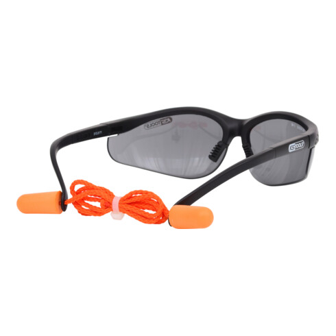 KS Tools Schutzbrille-schwarz, mit Ohrstöpsel