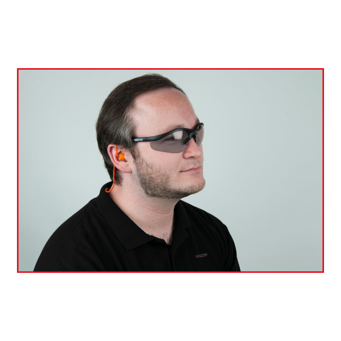 KS Tools Schutzbrille-schwarz, mit Ohrstöpsel