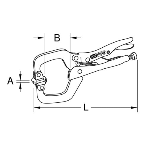 KS Tools Schweiß-Klammer-Gripzange mit beweglichen Spannbacken