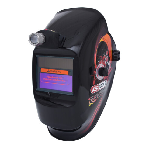 KS Tools Schweißer-Schutzhelm mit integrierter Kopflampe