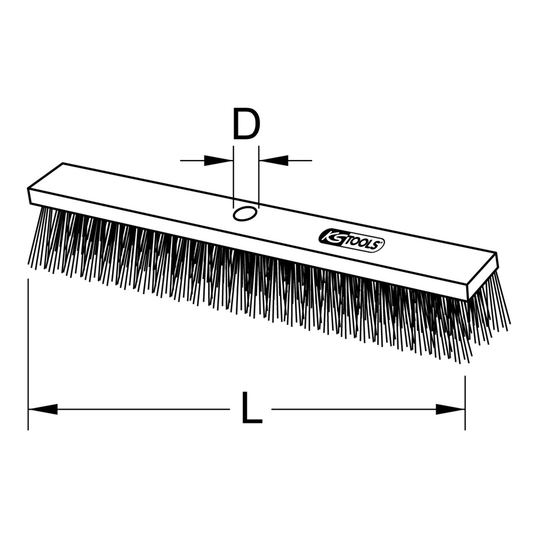 KS Tools Scopa da officina, setole in plastica