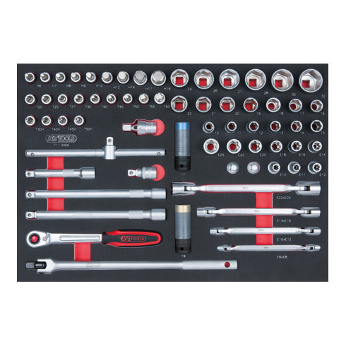 KS Tools SCS 1/2" dopsleutelset, 66 stuks in 1/1 systeem insteek