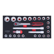 KS Tools SCS 1/2" Module de douilles, 25 pcs., modules système 1/3-3