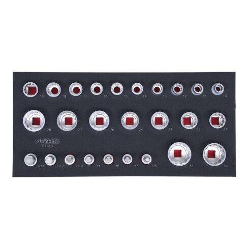 KS Tools SCS 1/2" Module de douilles, 26 pcs., modules système 1/3