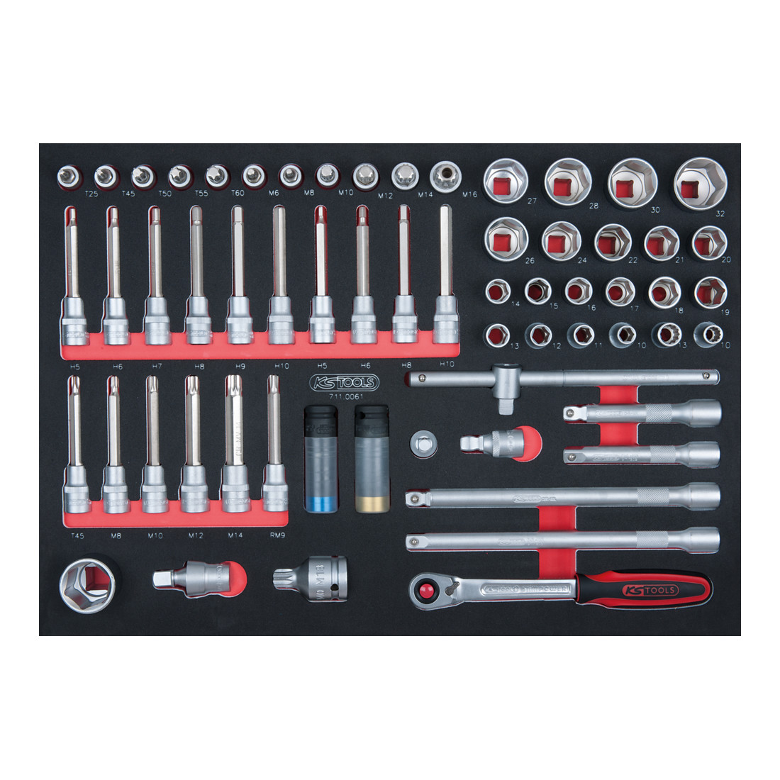 KS Tools SCS 1/2" Module de douilles, 61 pcs., modules système 1/1