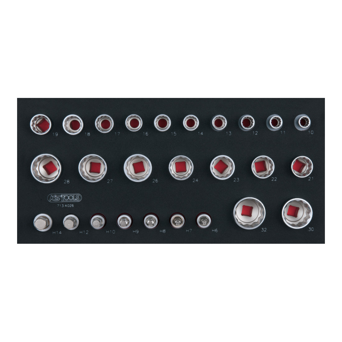 KS Tools SCS 1/2" Steckschlüssel-Satz, 26-teilig in 1/3 Systemeinlage