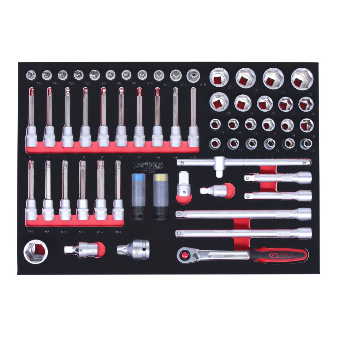 KS Tools SCS 1/2" Steckschlüssel-Satz, 61-teilig in 1/1 Systemeinlage