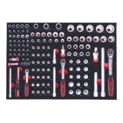 KS Tools SCS 1/4"+3/8"+1/2" Module de douilles, 128 pcs., modules système 1/1-3