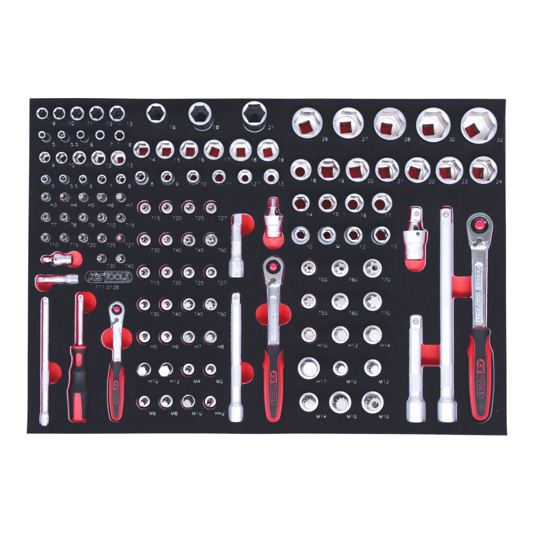 KS Tools SCS 1/4"+3/8"+1/2" Module de douilles, 128 pcs., modules système 1/1