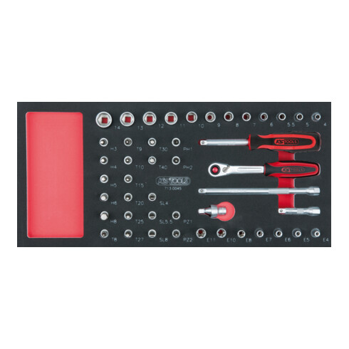 KS Tools SCS 1/4" Module de douilles, 45 pcs., modules système 1/3